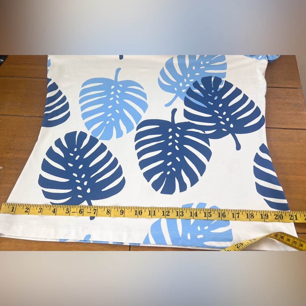 Sailor Sailor Crew Tee Blue Monstera 50 UPF Wicking Sailor Cloth Sun Shirt - Picture 8 of 12